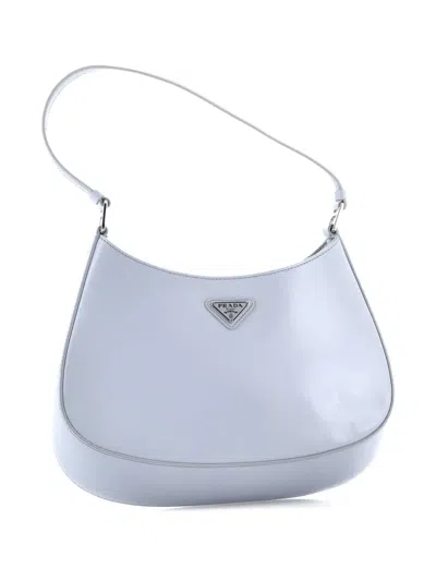 Pre-owned Prada Cleo Shoulder Bag Spazzolato Leather Medium Hobo Bag In Gray