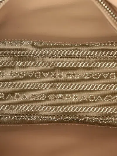 Pre-owned Prada Chain Flap Shoulder Bag Diagramme Quilted Leather Medium Crossbody Bag In Neutral