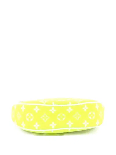 Pre-owned Louis Vuitton Loop Handbag Lv Match Monogram Jacquard Velvet Hobo Bag In Green