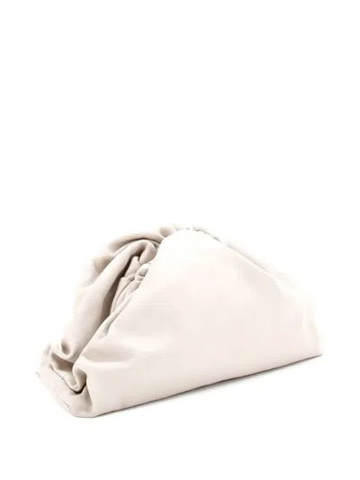 Pre-owned Bottega Veneta The Pouch Leather Teen Clutch Bag In Neutral