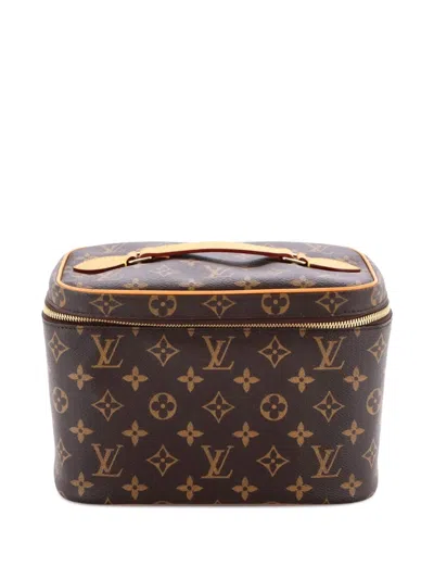 Pre-owned Louis Vuitton Nice Vanity Case Monogram Canvas Bb Pouch In Brown