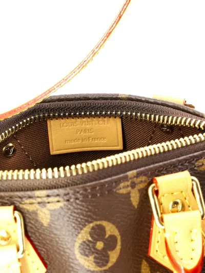 Pre-owned Louis Vuitton Speedy Bandouliere Nm Bag Monogram Canvas Nano Crossbody Bag In Brown