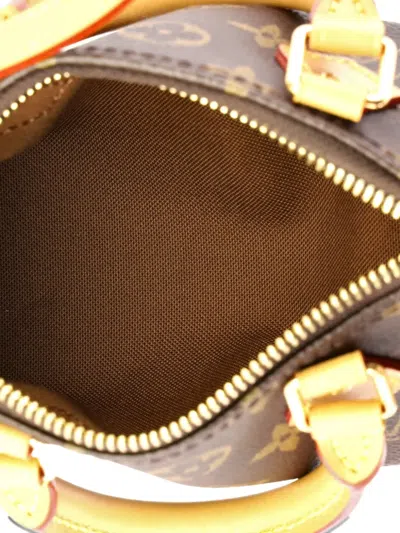 Pre-owned Louis Vuitton Speedy Bandouliere Nm Bag Monogram Canvas Nano Crossbody Bag In Brown