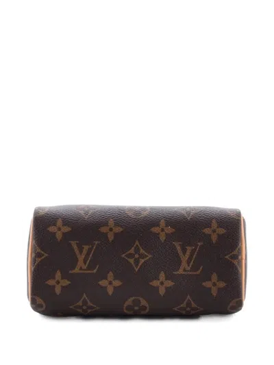 Pre-owned Louis Vuitton Speedy Bandouliere Nm Bag Monogram Canvas Nano Crossbody Bag In Brown