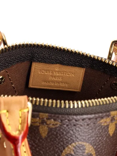 Pre-owned Louis Vuitton Speedy Bandouliere Nm Bag Monogram Canvas Nano Crossbody Bag In Brown