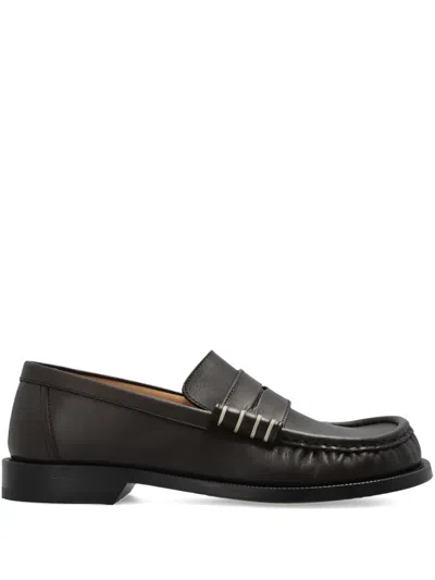 Jw Anderson Penny-slot Loafers In Brown