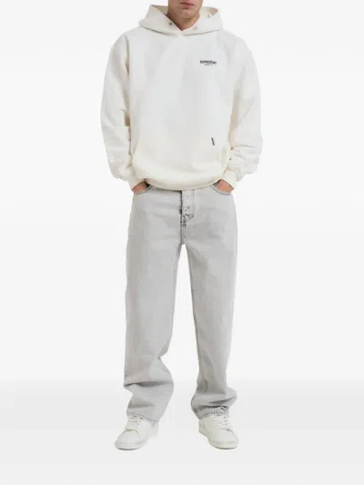 Represent Logo-print Hoodie In Gray