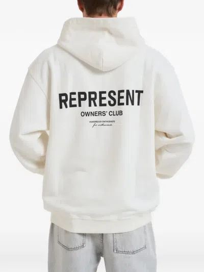 Represent Logo-print Hoodie In Gray