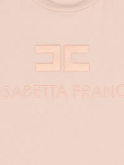 Elisabetta Franchi Logo-lettering T-shirt In Pink