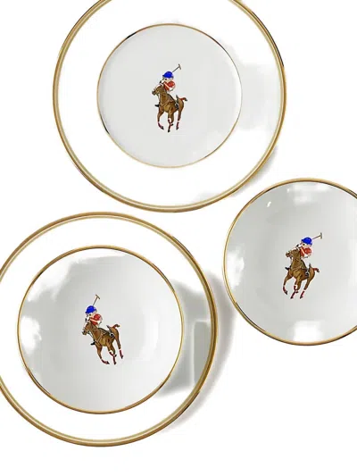 Ralph Lauren Polo Bear Plate And Bowl Set (set Of Four) In Multi