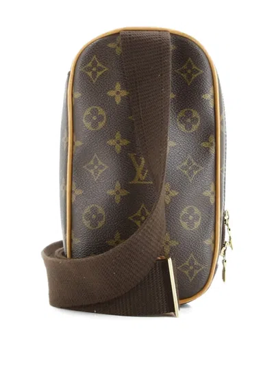 Pre-owned Louis Vuitton Pochette Gange Monogram Canvas Belt Bag In Brown