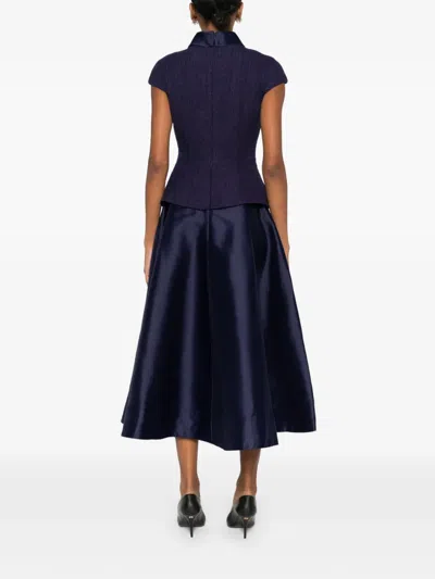 Self-portrait Bouclé-effect Tailored Midi Dress In Blue