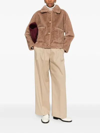 Studio Ar Reversible Faux-fur Jacket In Brown