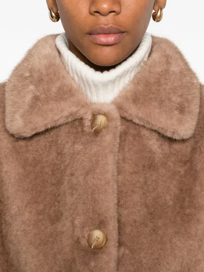 Studio Ar Reversible Faux-fur Jacket In Brown