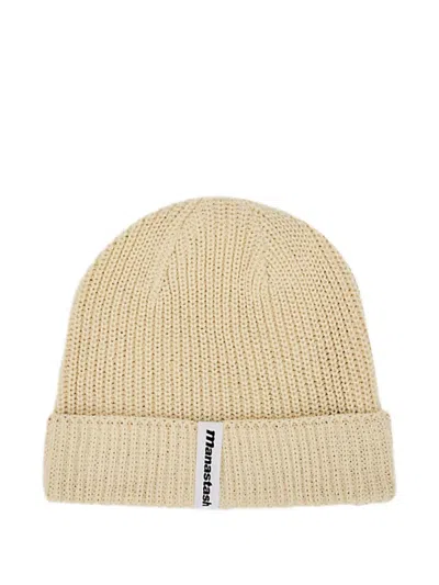 Manastash Ribbed Logo Beanie In Neutral