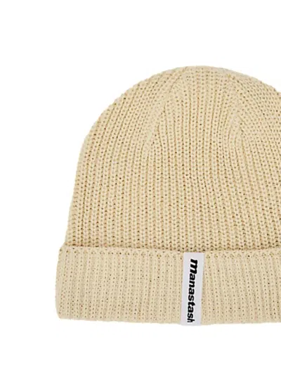 Manastash Ribbed Logo Beanie In Neutral