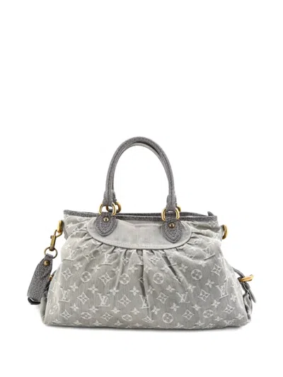 Pre-owned Louis Vuitton Neo Cabby Handbag Denim Mm Tote Bag In Gray
