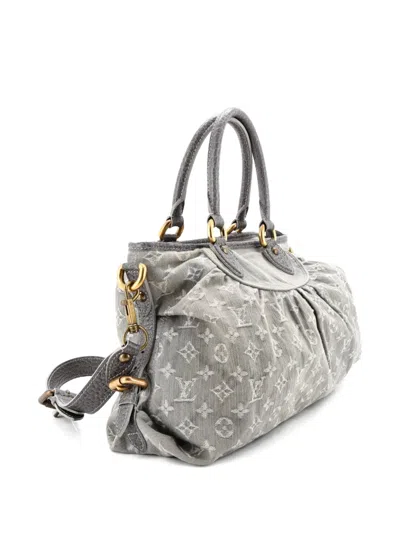 Pre-owned Louis Vuitton Neo Cabby Handbag Denim Mm Tote Bag In Gray