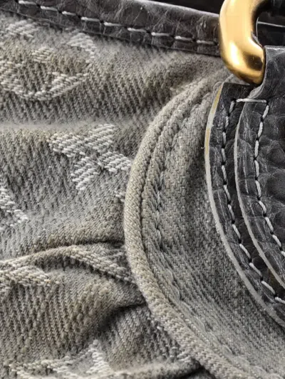 Pre-owned Louis Vuitton Neo Cabby Handbag Denim Mm Tote Bag In Gray