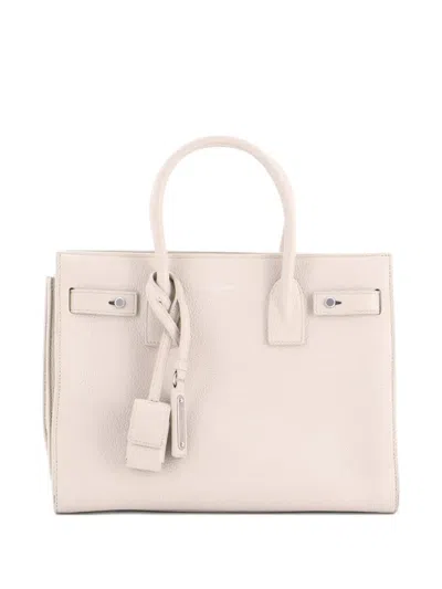 Pre-owned Saint Laurent Sac De Jour Souple Bag Leather Baby Satchel In Neutral