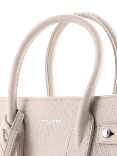Pre-owned Saint Laurent Sac De Jour Souple Bag Leather Baby Satchel In Neutral