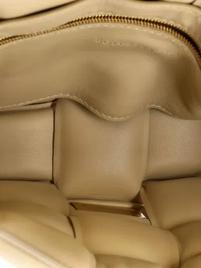 Pre-owned Bottega Veneta Cassette Padded Maxi Intrecciato Leather Crossbody Bag In Neutral