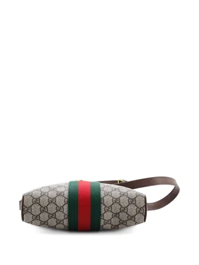 Pre-owned Gucci Ophidia Messenger Bag Gg Coated Canvas Medium Crossbody Bag In Brown