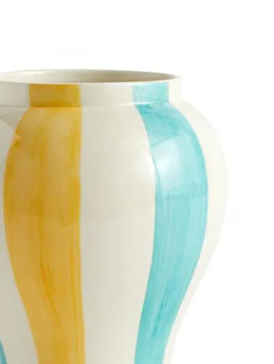 Hay Striped Ceramic Vase (19cm X 25cm) In Multi