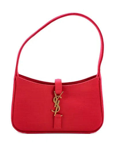 Pre-owned Saint Laurent Le 5 A 7 Satin Mini Hobo Bag In Pink