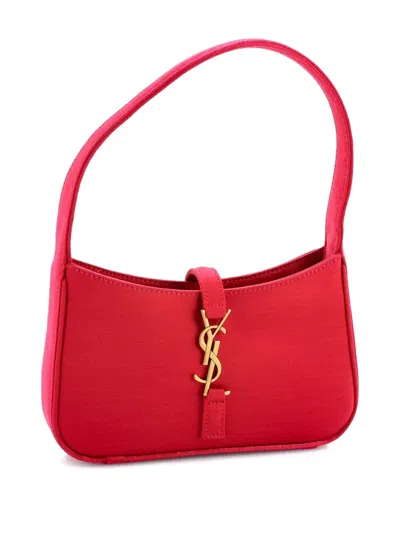 Pre-owned Saint Laurent Le 5 A 7 Satin Mini Hobo Bag In Pink