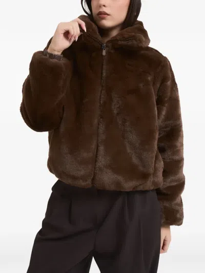 Save The Duck Faux-fur Jacket In Brown