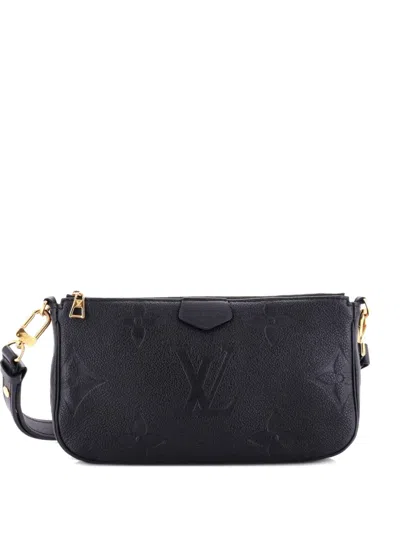 Pre-owned Louis Vuitton Multi Pochette Accessoires Monogram Empreinte Giant Crossbody Bag In Black