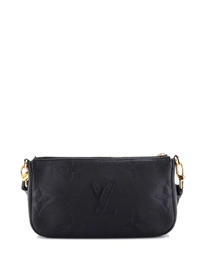 Pre-owned Louis Vuitton Multi Pochette Accessoires Monogram Empreinte Giant Crossbody Bag In Black