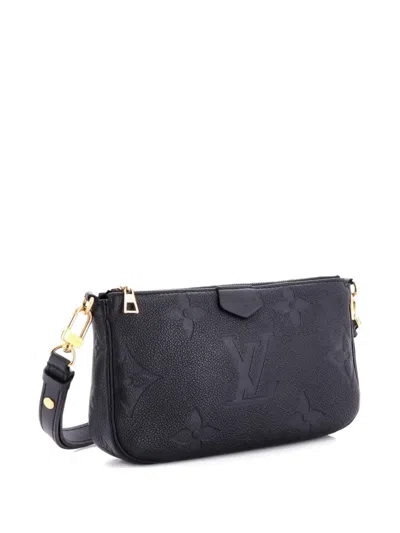 Pre-owned Louis Vuitton Multi Pochette Accessoires Monogram Empreinte Giant Crossbody Bag In Black