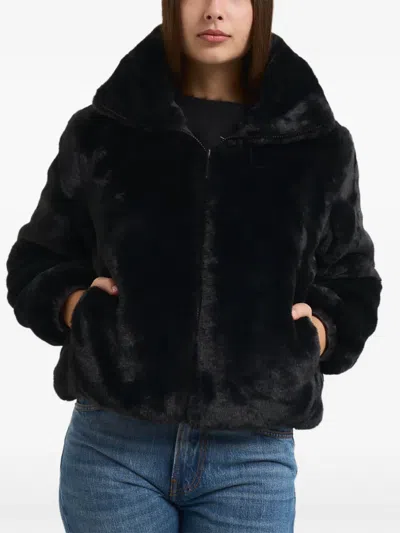 Save The Duck Faux-fur Jacket In Black