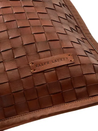 Ralph Lauren Atwood Woven-leather Throw Pillow (55.9cm X 55.9cm) In Brown