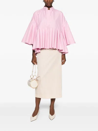 Parlor Flounce-hem Jacket In Pink