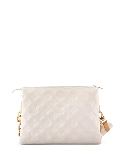 Pre-owned Louis Vuitton Coussin Bag Monogram Embossed Lambskin Pm Crossbody Bag In White