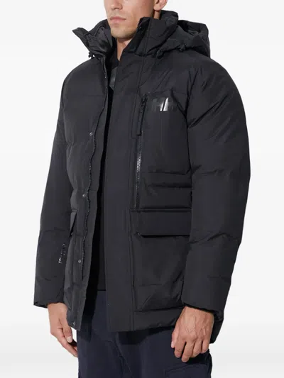 Helly Hansen Hooded Zipped Padded Jacket In Black