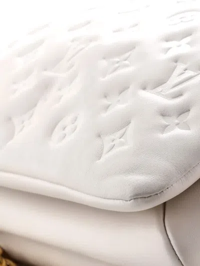 Pre-owned Louis Vuitton Coussin Bag Monogram Embossed Lambskin Pm Crossbody Bag In White