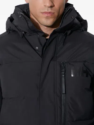 Helly Hansen Hooded Zipped Padded Jacket In Black