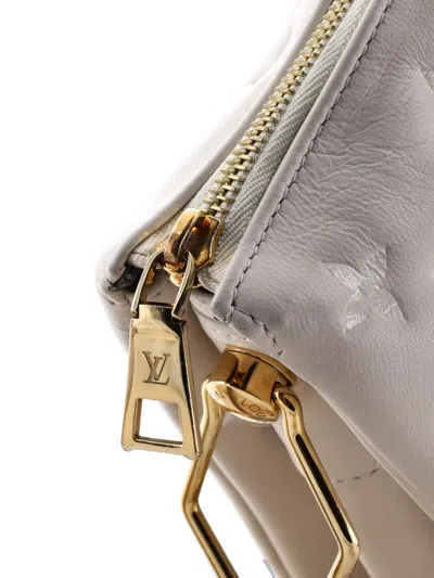 Pre-owned Louis Vuitton Coussin Bag Monogram Embossed Lambskin Pm Crossbody Bag In White