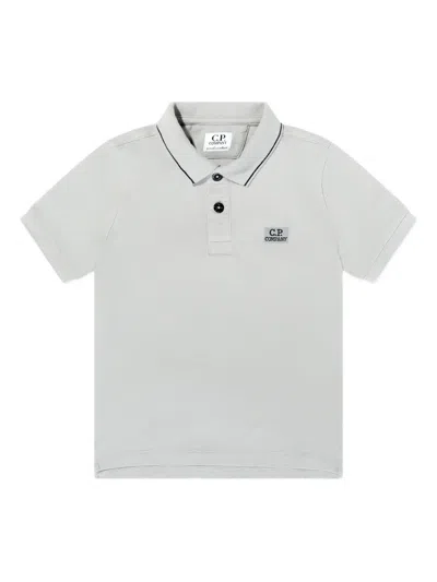 C.p. Company Boys Logo Polo Shirt In White