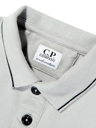 C.p. Company Boys Logo Polo Shirt In White