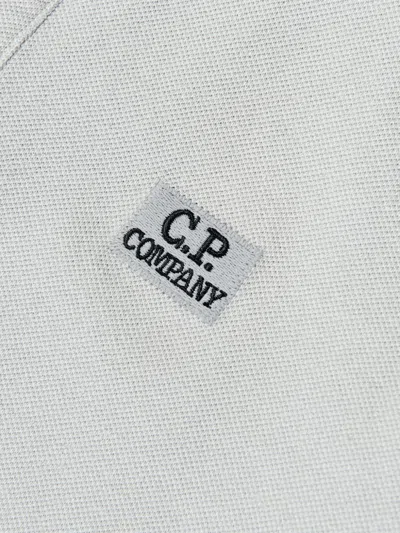 C.p. Company Boys Logo Polo Shirt In White