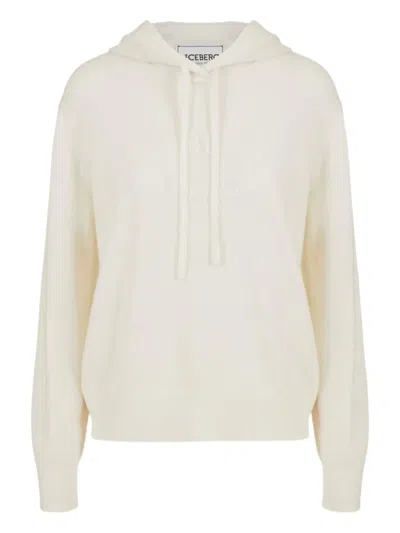 Iceberg Logo Hooded Sweatshirt In Neutral