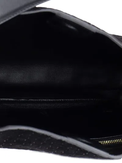 Pre-owned Gucci B Gg Suede Medium Shoulder Bag In Black