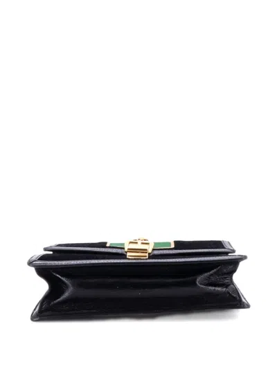 Pre-owned Gucci Sylvie Shoulder Bag Gg Velvet Small Crossbody Bag In Black