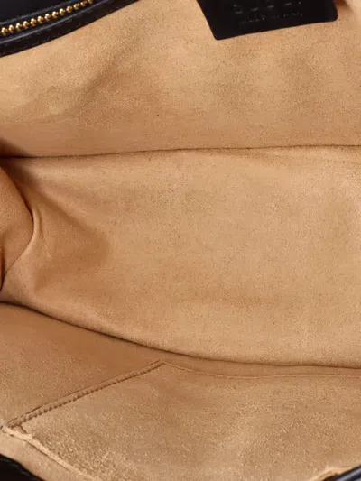 Pre-owned Gucci Sylvie Shoulder Bag Gg Velvet Small Crossbody Bag In Black