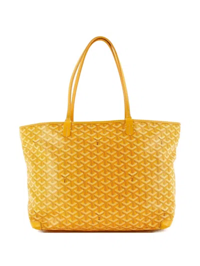 Pre-owned Goyard Artois Tote Coated Canvas Mm Shoulder Bag In Yellow